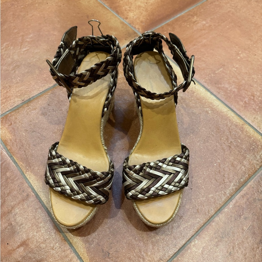 Hermes Braided Tan and Brown Sandals